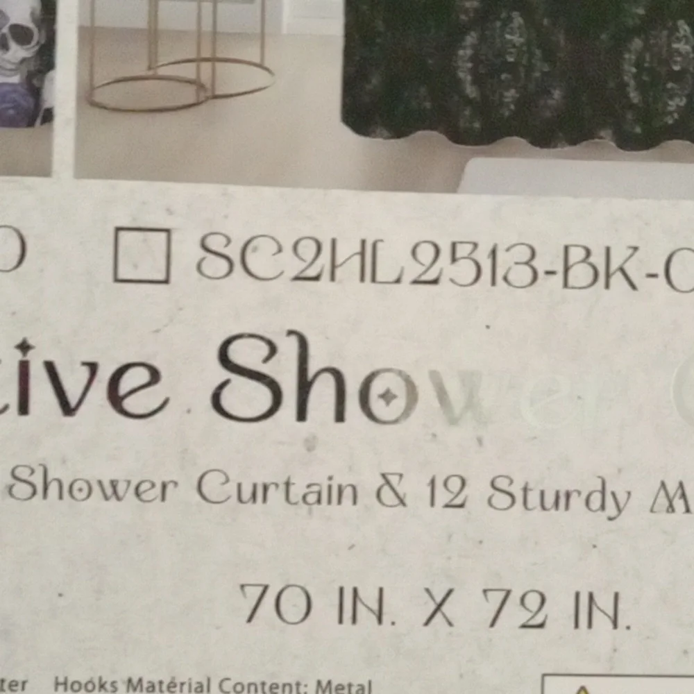 Skull and Floral Print Halloween Shower Curtain 💀💀💀💀